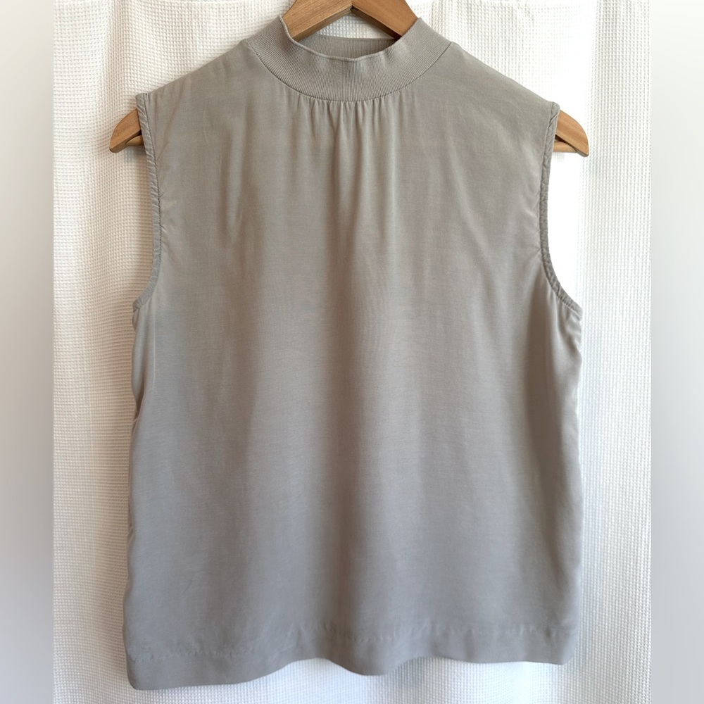 Zara Grey Sleeveless Mock Neck Top, XS
